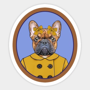 Frenchie in a Pea Coat Sticker